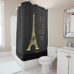 Fall in love Paris Romantic Eiffel Tower Shower Curtain