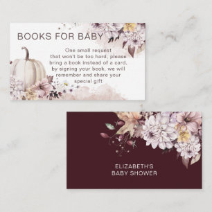 Fall in love pastel baby shower books request enclosure card