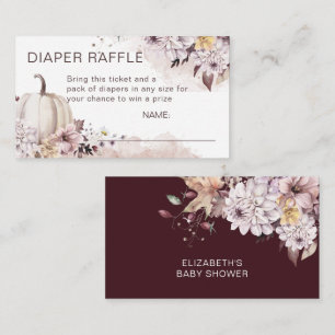 Fall in love pastel baby shower diaper raffle enclosure card
