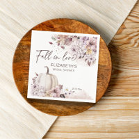 Fall in love pastel foliage pumpkin bridal shower