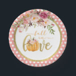 Fall in Love Plate - Pink Dots<br><div class="desc">Perfect item to compliment any Fall in Love Bridal/Engagement Shower!</div>
