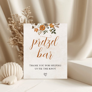 Fall in Love   Pretzel Bar Table Bridal Shower Poster