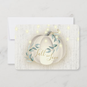 Fall in Love Pumpkin and Greener Response Invitation