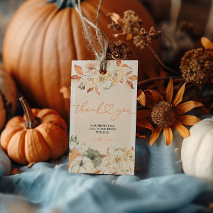 Fall in Love Pumpkin Autumn Baby Shower Gift Tags