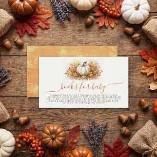 Fall In Love Pumpkin Baby Shower Books For Baby Enclosure Card