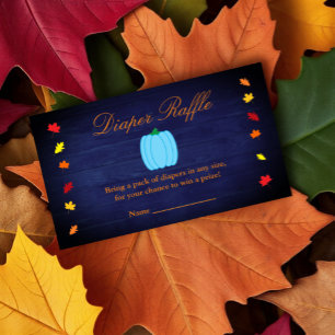 Fall In Love Pumpkin Baby Shower Diaper Raffle Enclosure Card