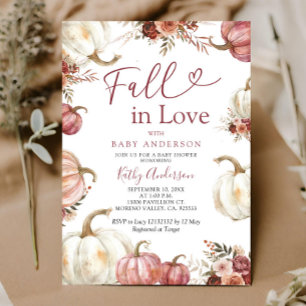 Fall in Love Pumpkin Baby Shower Invitation