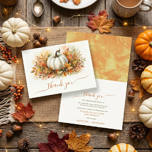Fall In Love Pumpkin Baby Shower Thank You Card