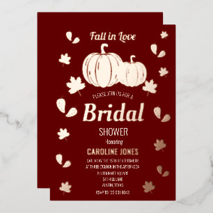 Fall in Love Pumpkin Boho Gold Foil Bridal Shower