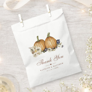 Fall In Love Pumpkin Botanical Autumn Wedding Favour Bags