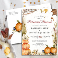 Fall In Love Pumpkin Botanical Rehearsal Brunch