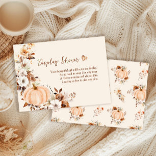 Fall in Love Pumpkin Bridal Shower Display Shower Enclosure Card