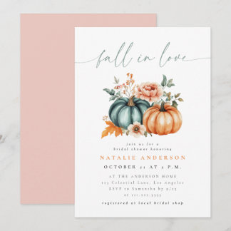 Fall in Love Pumpkin Bridal Shower Invitation