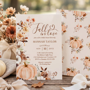 Fall in Love Pumpkin Bridal Shower Invitation