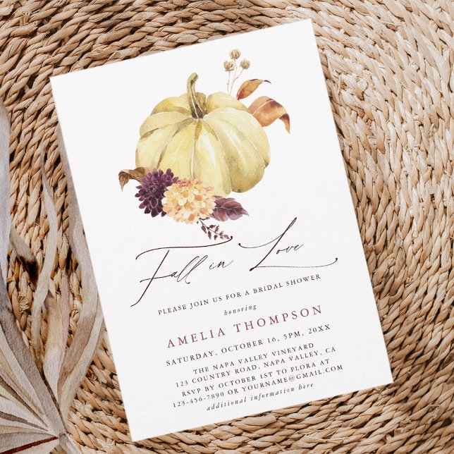 Fall in Love Pumpkin Bridal Shower Invitation (Creator Uploaded)