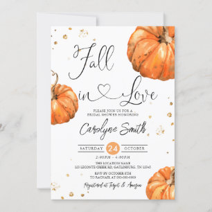 Fall in Love Pumpkin Bridal Shower Invitation