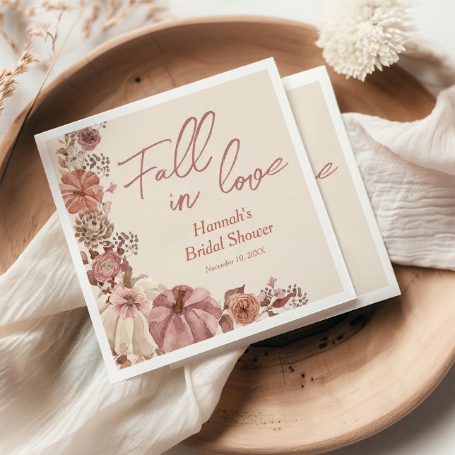 Fall in Love Pumpkin Bridal Shower  Napkin (Creator Uploaded)