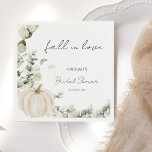 Fall In Love Pumpkin Bridal Shower Napkin<br><div class="desc">Capture the romantic essence of your bridal shower with our "Fall in Love" napkins. Featuring lovely watercolor white pumpkins and soothing eucalyptus greenery,  these napkins will transform your event into a whimsical autumnal affair. Let your guests marvel at the intricate details that capture your love story perfectly.</div>