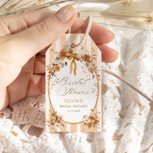 Fall in Love Pumpkin Bridal Shower Thank You Gift Tags