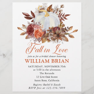 Fall In Love Pumpkin Fall in Love Florals Wedding  Flyer