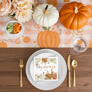 fall in love pumpkin floral baby shower Invitation Napkin