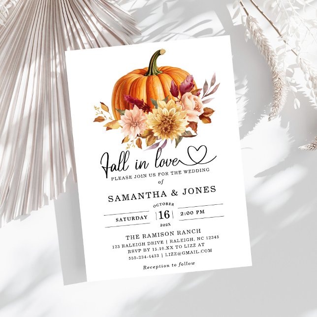 Fall in Love Pumpkin  Wedding Invitation (Creator Uploaded)