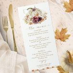 Fall in Love Pumpkin Wedding Menu Cards<br><div class="desc">Create an elegant and timeless fall-themed wedding suite that effortlessly reflects your style with personalised details.</div>