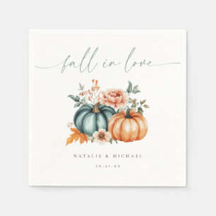 Fall in Love Pumpkin Wedding Napkin