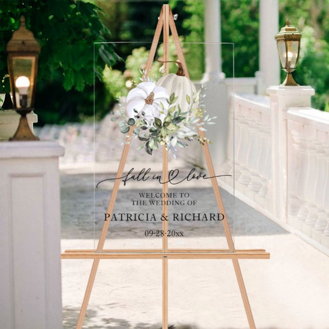 Fall In Love Pumpkin Wedding Welcome Sign  (Creator Uploaded)