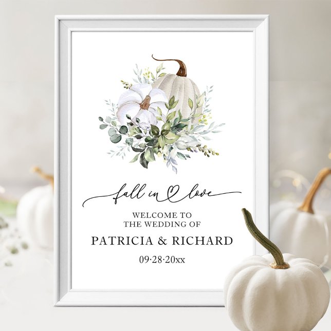 Fall In Love Pumpkin Wedding Welcome Sign  (Creator Uploaded)