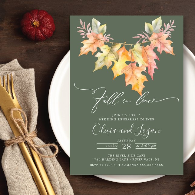 Fall In Love Rehearsal Dinner Invitation (Creator Uploaded)