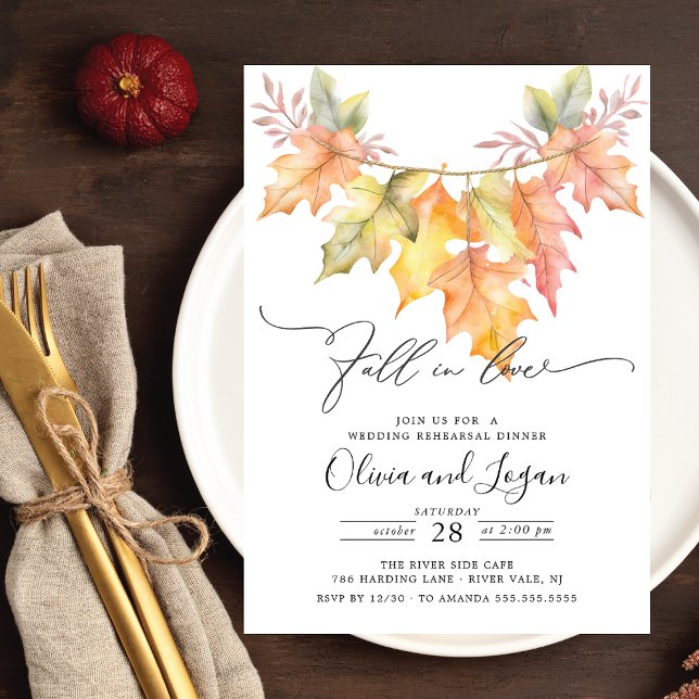 Fall In Love Rehearsal Dinner Invitation (Creator Uploaded)