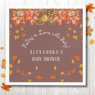 Fall in Love Rustic Autumn Baby Showe Napkin