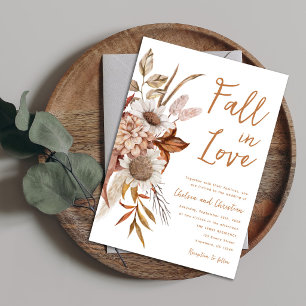 Fall In Love Rustic Autumn Wedding Invitation