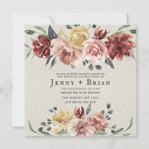 Fall in Love Rustic Bloom Square Wedding