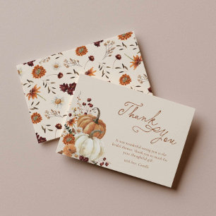 Fall in Love Rustic Bridal Shower Thank You Card