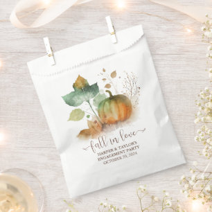 Fall In Love Rustic Elegant Pumpkin Favour Bags