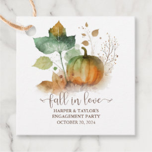 Fall In Love Rustic Elegant Pumpkin Favour Tags