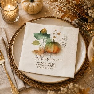 Fall In Love Rustic Elegant Pumpkin Napkin