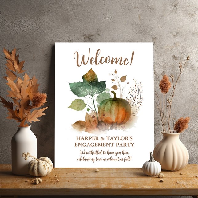 Fall In Love Rustic Pumpkin  Poster (Fall in love with our fall pumpkin collection)
