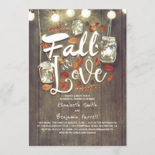 Fall in Love Rustic Rehearsal Dinner Invitation