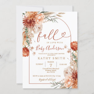 Fall In Love Rustic Wildlower Arch Baby Shower Invitation