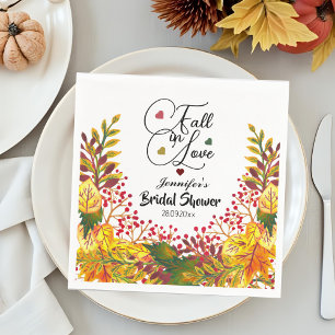 Fall in Love Script Bridal Shower  Napkin