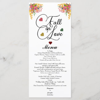 Fall in Love Script Wedding  Menu