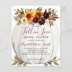 Fall in Love Sunflower Red Pumpkin Bridal Shower