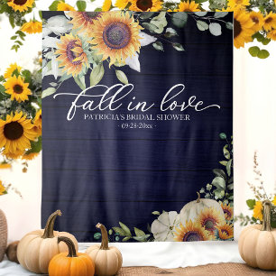 Fall In Love Sunflowers Bridal Shower Backdrop Tapestry