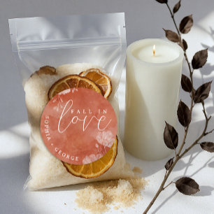 Fall in Love Terracotta Floral Wedding Sticker