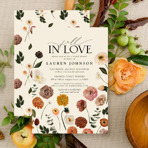 Fall in Love Terracotta Garden Bridal Shower  Invitation