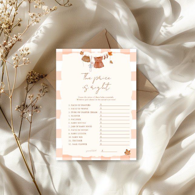 Fall in love The price is Right Baby Shower Game  Invitation (Creator Uploaded)