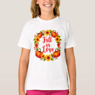 Fall in Love: Vibrant Autumn Wreath Design T-Shirt